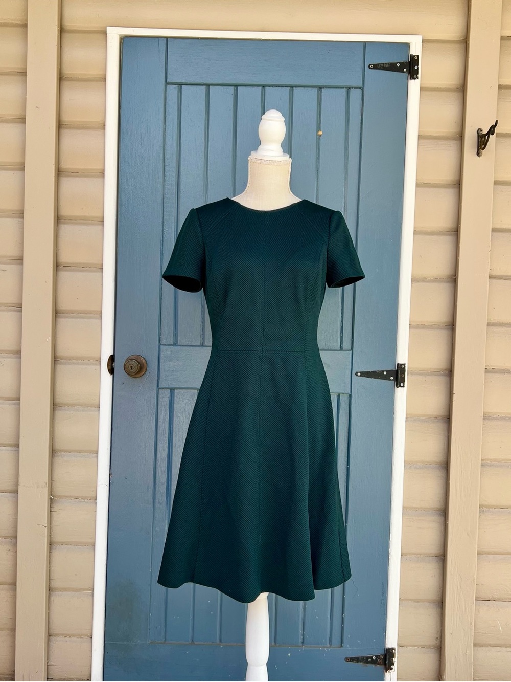 Ralph Lauren Dark Green Fit-and-Flare Short Sleeve Dress Women’s Size 8